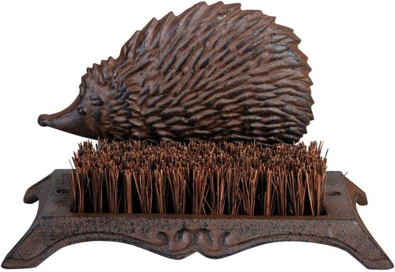 Esschert Design Fallen Fruits LH61 Hedgehog Boot Brush - Brown, 6.5" Height - Image 1